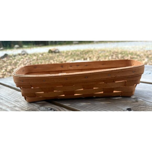 Longaberger 1994 Handwoven Basket Signed Rectangular Design - Picture 4 of 10